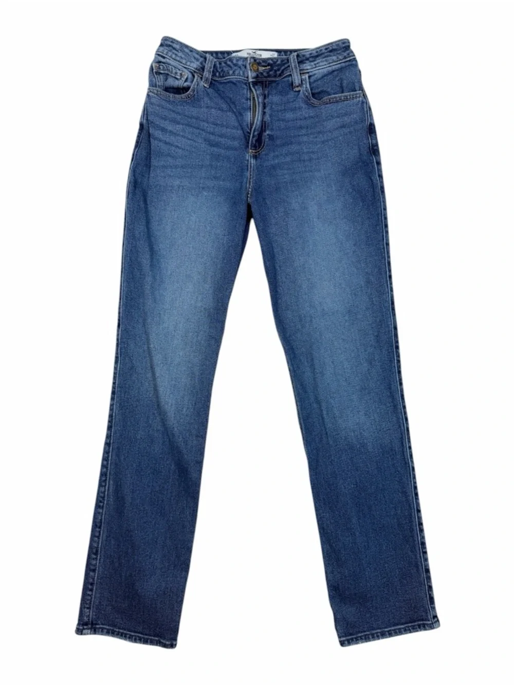Hollister Curvy High Rise 90’s Vintage Straight Leg Jeans in Classic Blue Wash 5